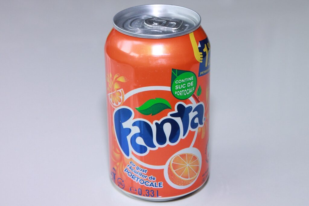 aluminum, can, coca-cola, cylinder, drink, fanta, orange, soda, editorial, food, fanta, fanta, fanta, fanta, fanta